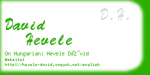 david hevele business card